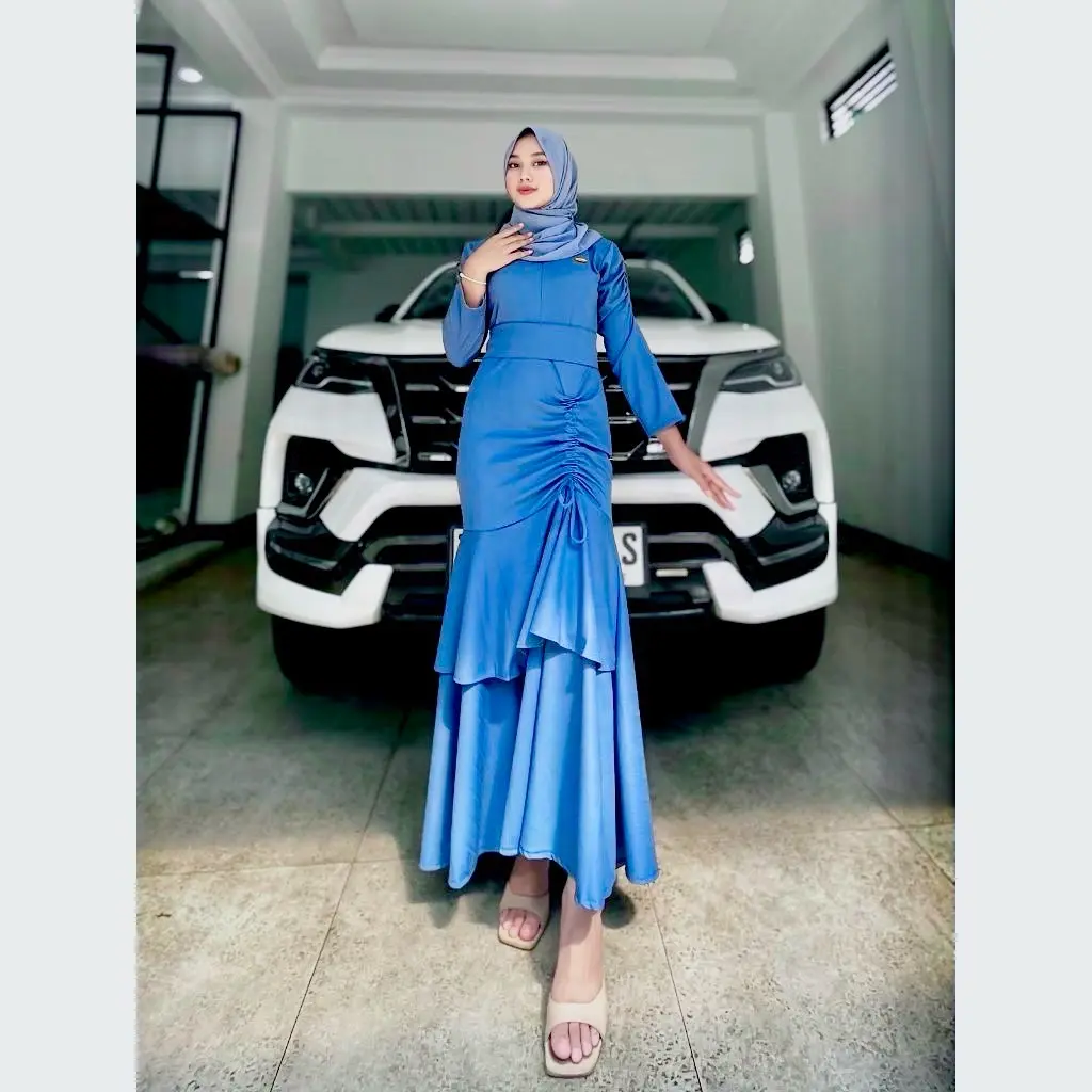 Gisella dress Daubel slayer Gamis mermaid Gamis duyung terbaru cringkle airflow