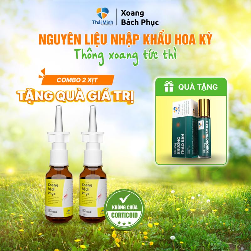 [Combo 2 lọ Xịt mũi Xoang Bách Phục] Hỗ trợ giúp Mũi thoáng, hỗ trợ cải thiện ngạt mũi, hắt hơi, sổ mũi - Lọ 30ml