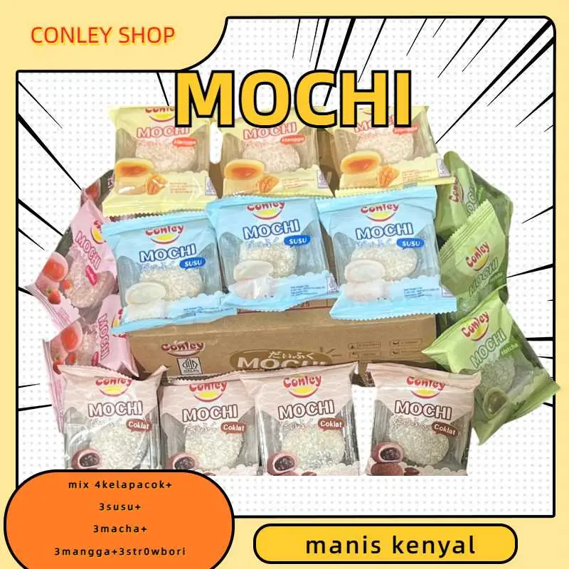 COD 16pcs Simpan pada suhu ruang/Mochi/rasa mix 4kelapa cok+3susu+3macha+3mangga+3strowbori Mochi Lembut dan Kenyal / Camilan Anak / Snack Pack / Snack Hadiah / Aneka Rasa Aneka Pilihan Makanan Sehat/Simpan pada suhu ruang