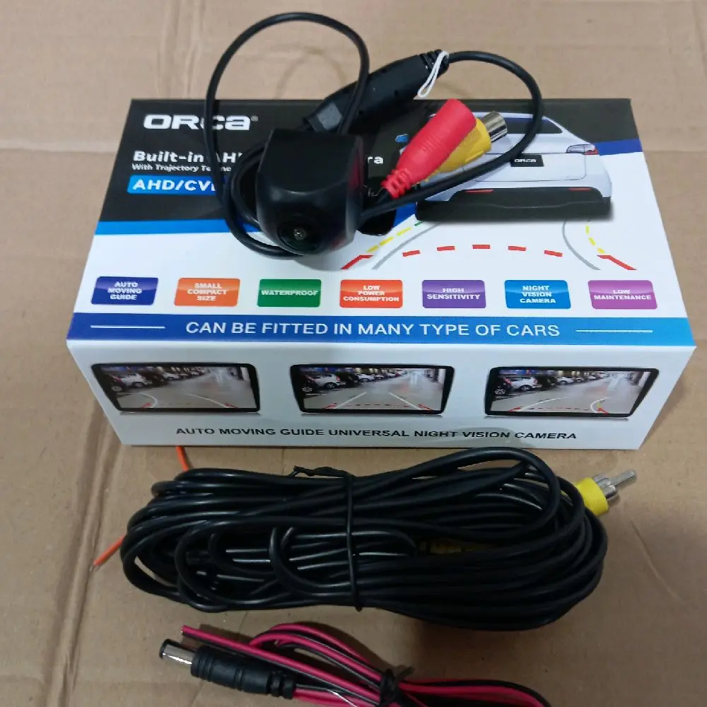 Orca Kamera Mundur Mobil Hilux Triton Sienta Camera Moving Orca HD CCD Night Vision 170° Angle Lens 12V Anti Air & Gangguan