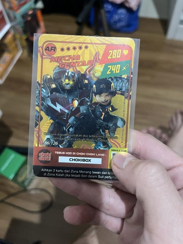 Kartu Boboiboy Choki-Choki Monsta Galaxy Card Hologram AR SATUAN Baru dan Aman untuk Koleksi