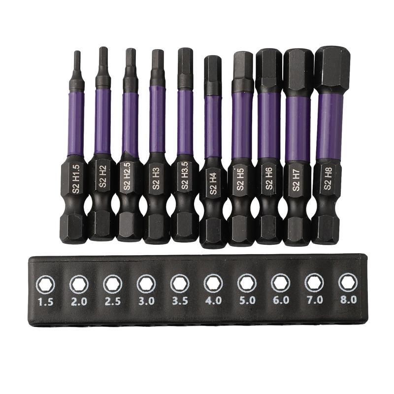 Bộ mũi tuốc nơ vít lục giác từ tính 10 món