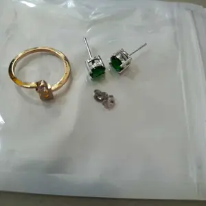 Anting zamrud, warna turmalin kristal vintage, wanita