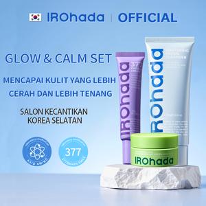 IROHADA Kombo 3in1 | Pencuci Muka Pemutih, Topeng Lumpur Anti-Jerawat, Krim Penghilang Flek Hitam | Kawal Minyak, Hilang Jerawat, Reda Bintik Hitam