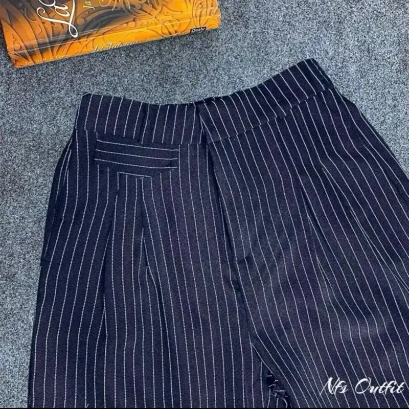 NFS - Oro Pants Stripe Bangkok - Celana Wanita Nyaman Anti Kusut - Celana Panjang Korean Style - Celana Panjang Formal Highwaits Wanita Casual Kekinian 3
