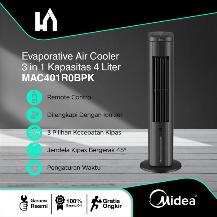 Gambar Midea Air Cooler 3-in-1 40 Inch MAC401R0BPK | Remote, Ionizer & Humidifier | Kipas AC dari Haielektronik ID Kota Administrasi Jakarta Timur Tokopedia