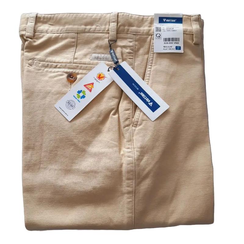 QUẦN KAKI DÀI VIỆT TIẾN 6349 FOM REGULAR FOM SUÔNG 0ly chất liệu cotton hoàn toàn