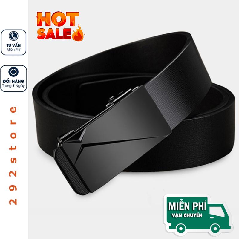 Thắt lưng da nam khóa tự động Dây nịt nam mặt trơn thời trang sang trọng lịch sự TL49