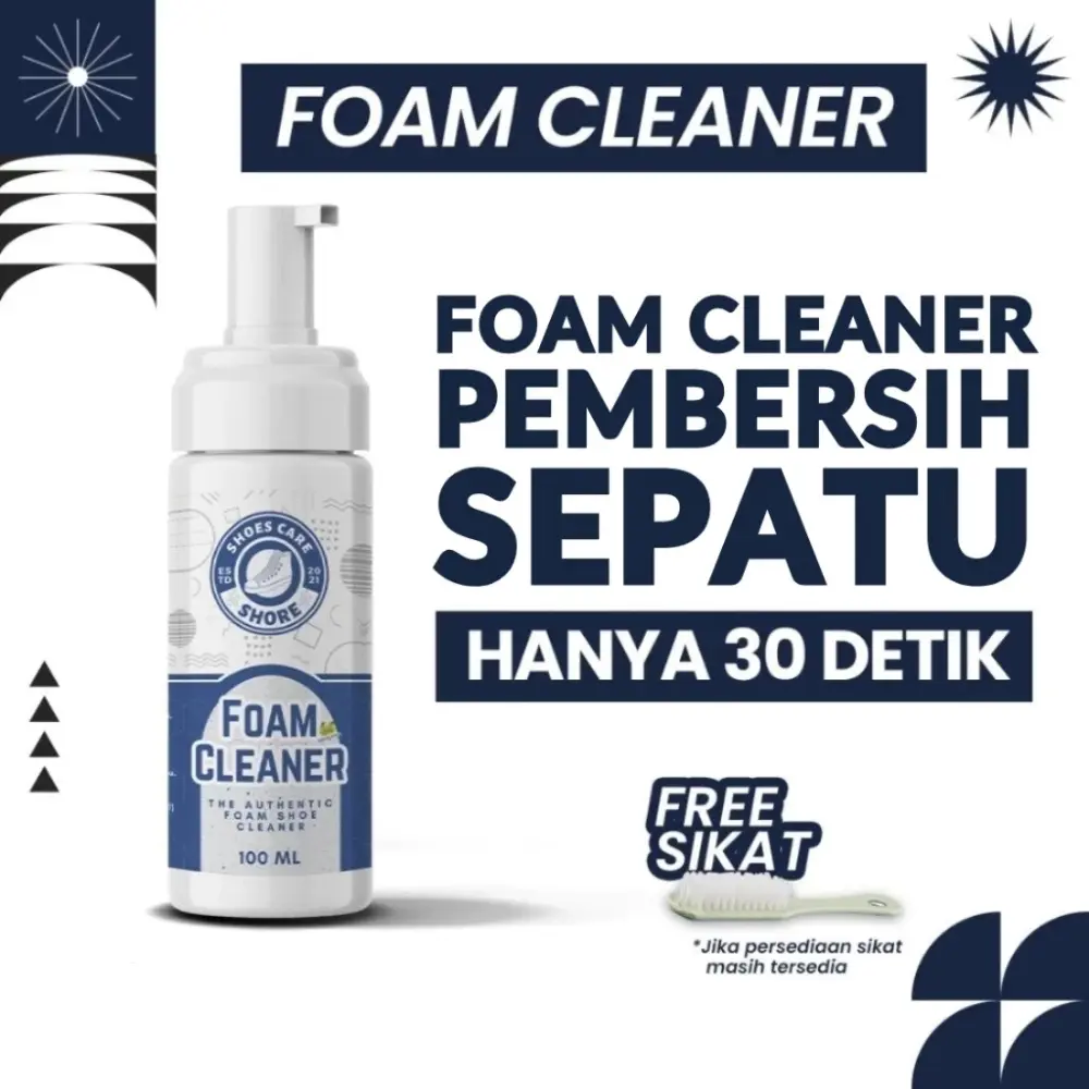 Shore - Shoes & Care - Foam Cleaner + Free Sikat - Varian 100ml & 60ml shoes  cleaner Pembersih