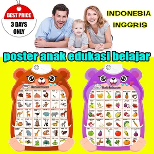 poster dinding / poster edukasi anak / poster edukasi anak bersuara / gambar hewan edukasi anak / mainan edukasi anak 3-8 tahun