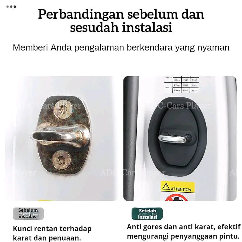4 Pcs Pelindung Kait Pintu Mobil/Bantalan Peredam Getaran Pintu Mobil/Penyerap Getaran Pintu Mobil