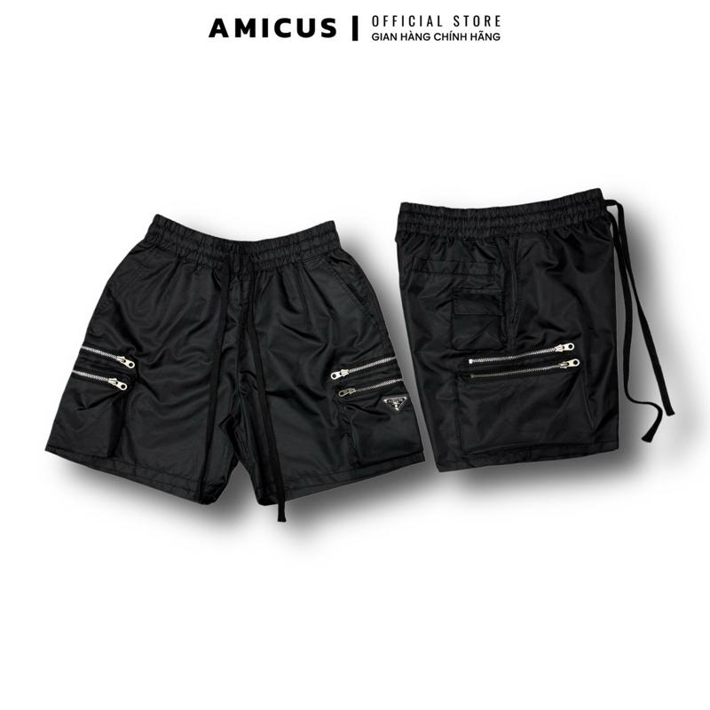 Quần Short AMICUS Túi Hộp Nam, Có Khoá và Tag Xịn, Form Trên Gối. Quần Đùi Nam Siêu Đẹp - QSAMC005