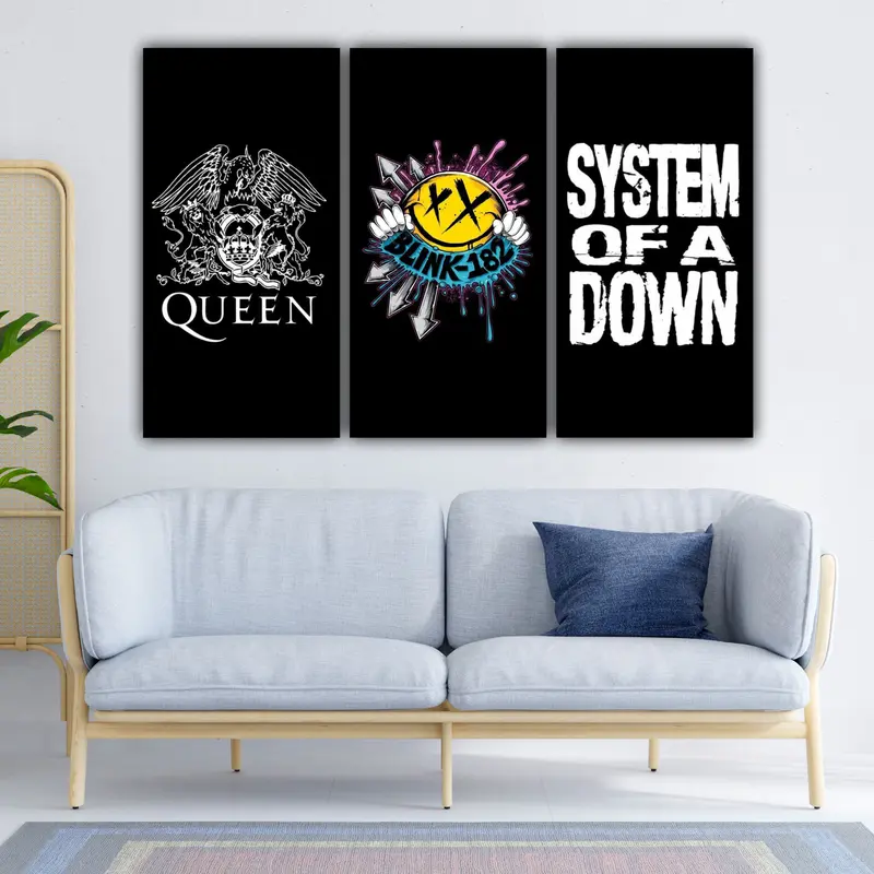 Poster Kayu Band Rock dan Metal | Ukuran 15x30cm | Acdc The beatles Artic Monkyes Blink Queen Bmth 3