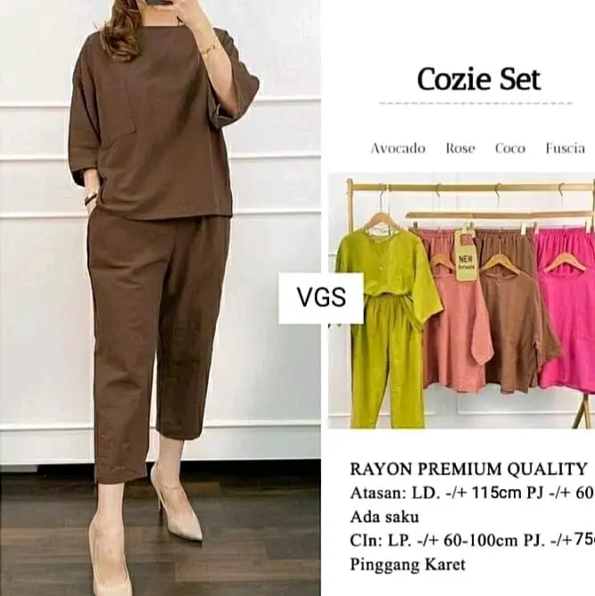 Set Atasan dan Bawahan Wanita Cozi dengan Bahan Katun Premium - Celana Formal 1