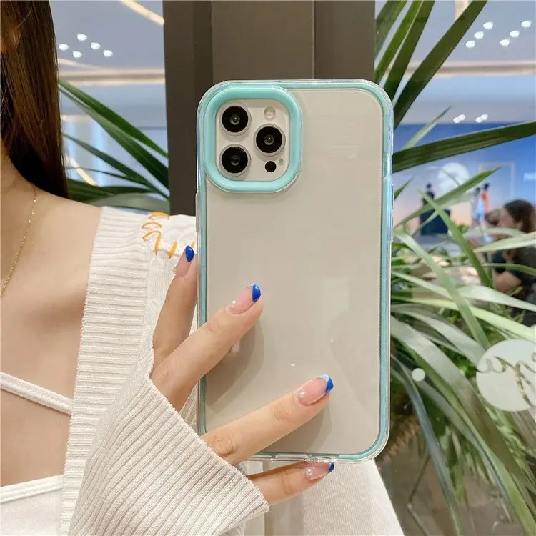 3 in 1 Soft Case Silikon TPU Tebal Shockproof Untuk IP15 15 pro 15 plus 15 pro max 14 14 pro 14 plus 14 pro max13 Pro Max 12 11 Pro Max X XS Max XR 6 6s 7 8 Plus SE2020