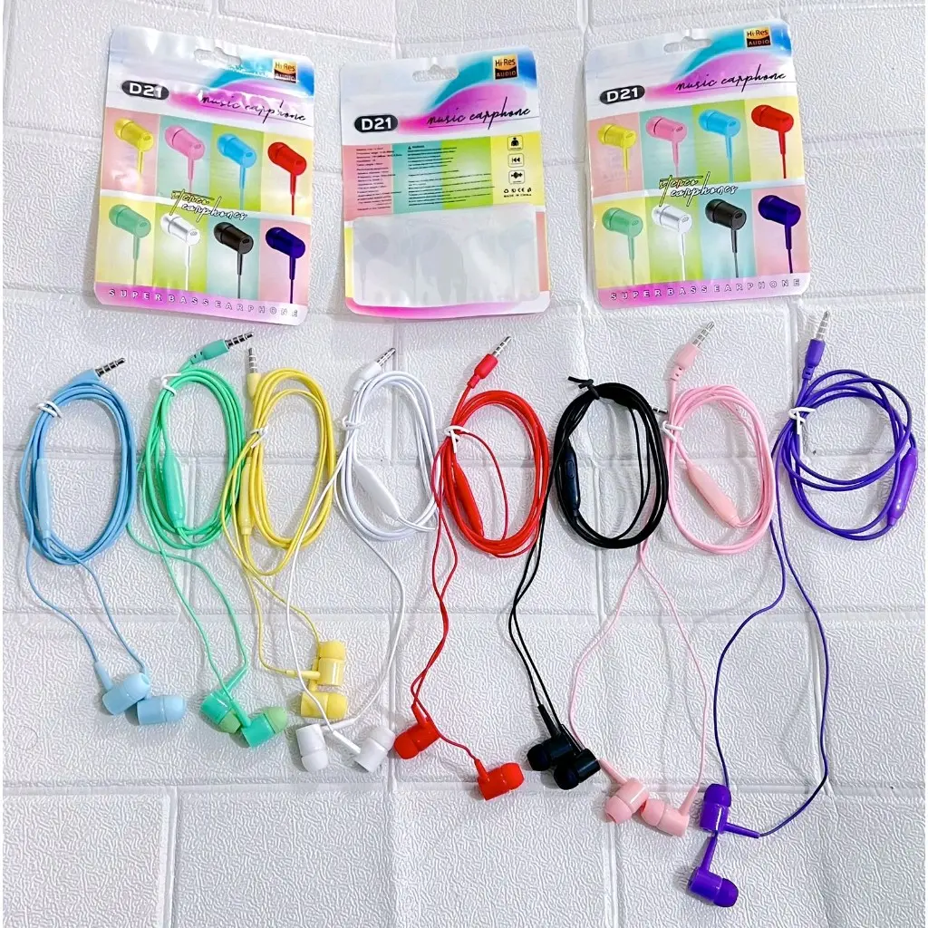 headset Handsfree super bass D21 macaron music stereo bass bagus