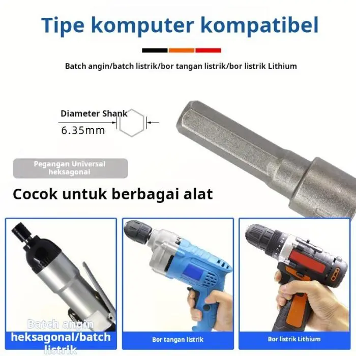 Bộ Tuốc Nơ Vít Máy Khoan Điện, Đầu Ổ Cắm Lục Giác Mạnh Mẽ, Cờ Lê Khí Nén, Máy Khoan Cầm Tay Ổ Cắm, Được Làm Bằng Thép Crôm Vanadium Chất Lượng Cao 5