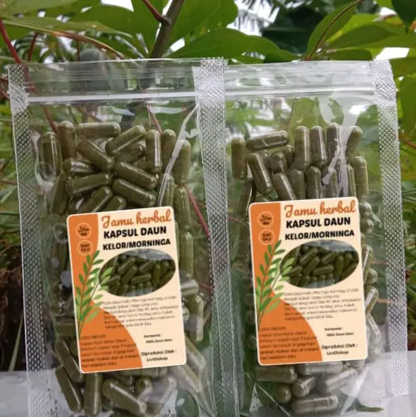 KAPSUL DAUN KELOR/MORINGA ASLI 100% DAUN KELOR ISI KAPSUL 60 4