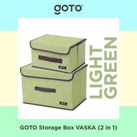 Gambar (Best Deal) Goto Vaska Storage Box 2 in 1 Kotak Organizer Penyimpanan Multifungsi - Light Green dari Goto Living Kota Tangerang 3 Tokopedia