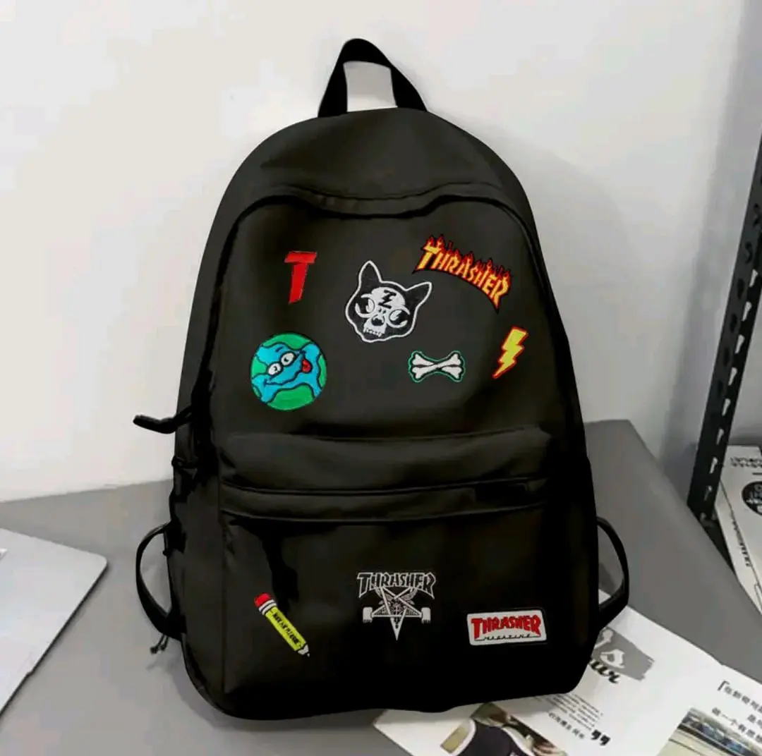 Tas Ransel Backpack Pria Wanita Motif Gambar Keren Simpel Buat Sekolah Travling atau Fashion Terlaris Bisa Cod