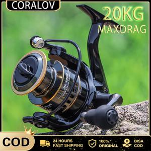 CORALOV Fishing Reel Metal Bait Reel Fshing Rod Set Spinning Reel Fishing Set Accessories rod