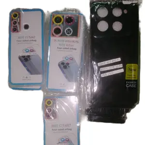 Fashion Case Hitam/Transparan untuk Infinix Hot 11/X662/Note 40 Pro 4/5G/Note 40 Pro+/Hot 12/x6817 dengan Four-sided Airbag