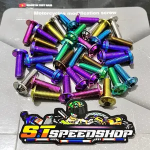 BAUT DISC TITANIUM UNIVERSAL DRAT 12 PANJANG 2.5CM UNTUK YAMAHA & HONDA BAHAN TITANIUM UNIVERSAL HARGA SATUAN PER BIJI Motorcycle