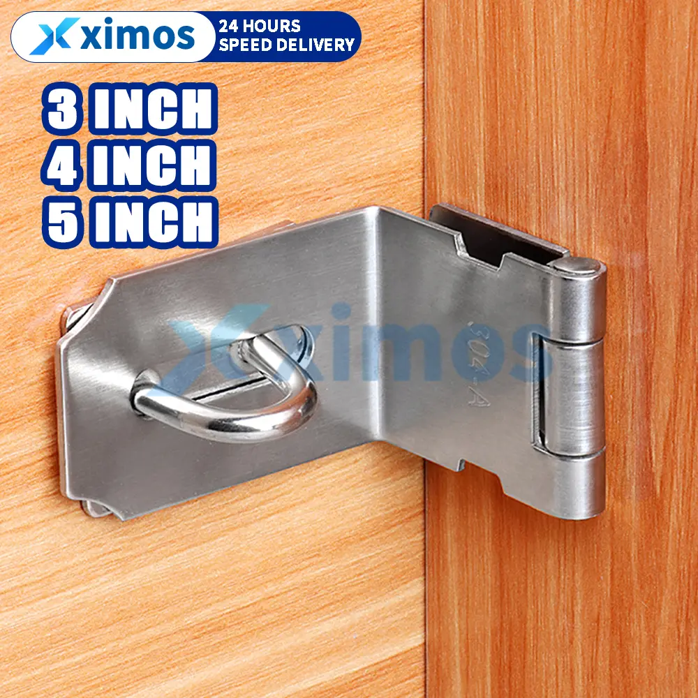 Xximos Stainless Steel Padlock Hasp Lock for Doors Shed - 90 Degree Safety Padlock