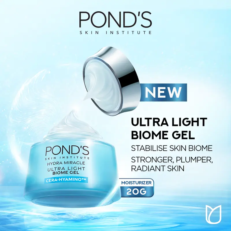 PONDS HYDRA MIRACLE ULTRA LIGHT BIOME GEL - HYDRATING MOISTURIZER GEL 20GR 1
