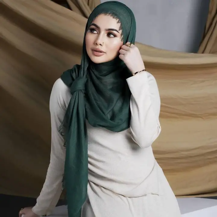 Heeriye Series BUNDLING MANJAH - NAVY - ASH GRAY - MATCHA PASHMINA SHAAL Jilbab Muslim Hitam Kerudung Empat Square Segi Pad 6