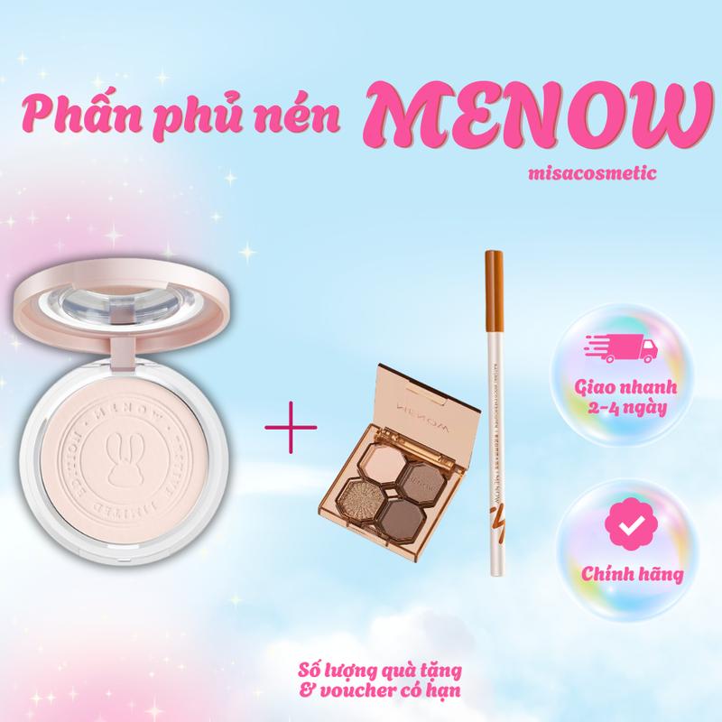 Phấn Phủ nén kiềm dầu, chống nước, che phủ hoàn hảo MENOW Rabit Compact Powder 8.5gr Trang Điểm Cosmetic Mỹ Phẩm Phấn Phủ