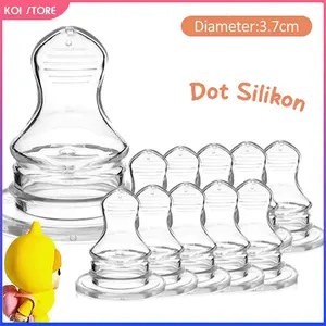 KOI STORE 10PCS Dot datar 3.7cm Dot Bayi Silikon Regular Nipple Dot Gepeng Bayi Botol Susu BPA-Free