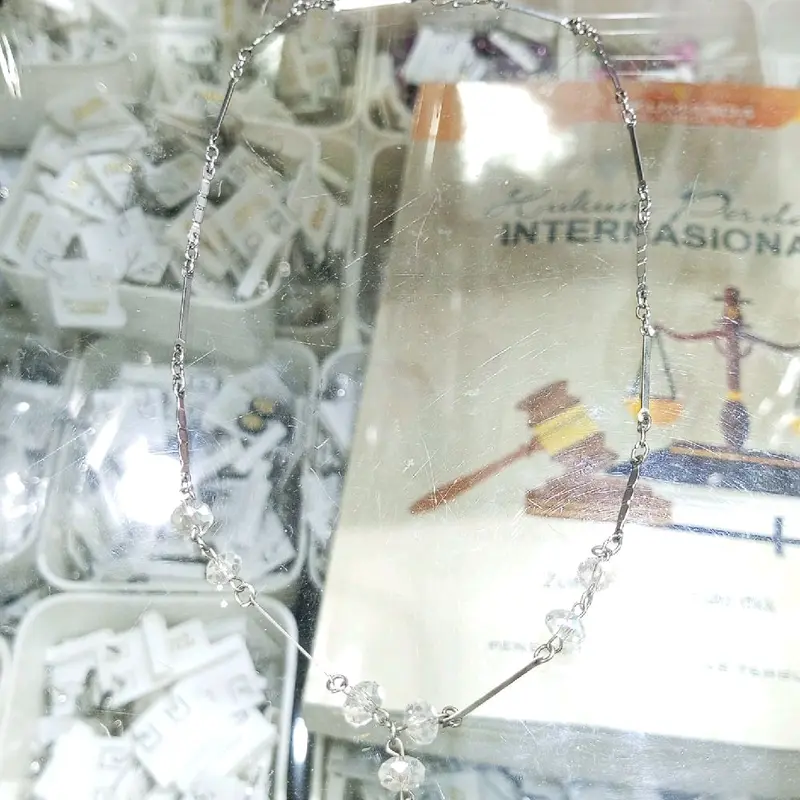 Kalung monel anti karat variasi dengan kristal ceko pjg 45cm - dierwae 4