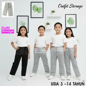Celana Panjang BAGGY Loose Pants Sweatpants Anak Laki-laki dan Perempuan usia 3-14 tahun Fashion Murah