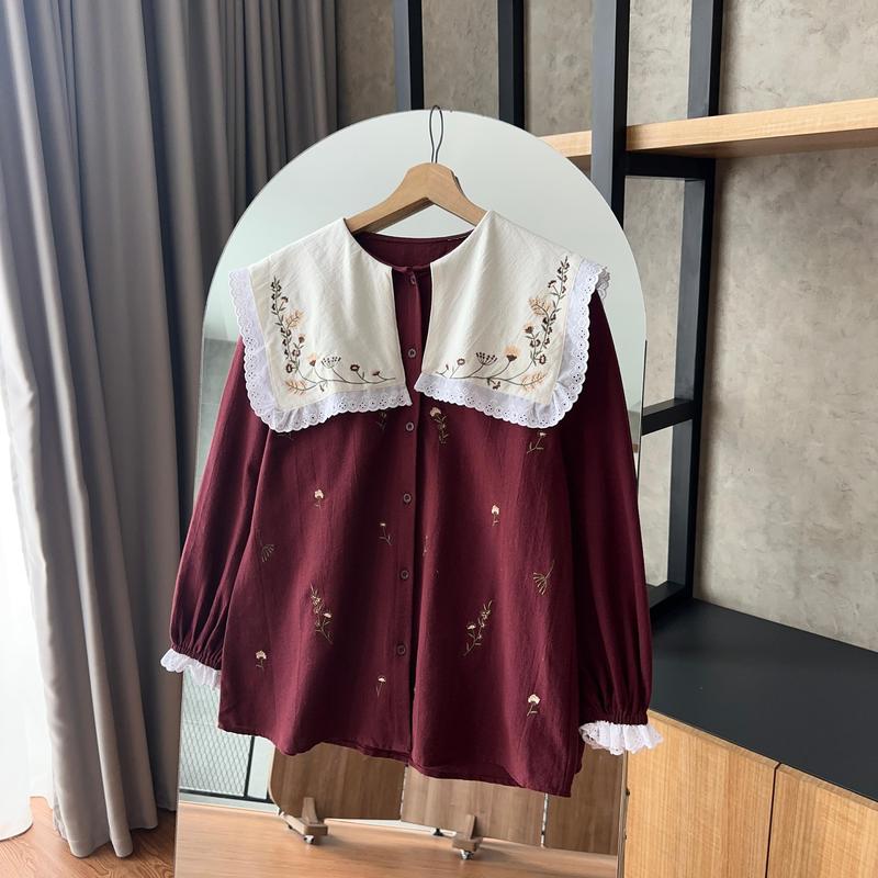 By.HANA 512 | Kemeja Polos Collar Bordir 0