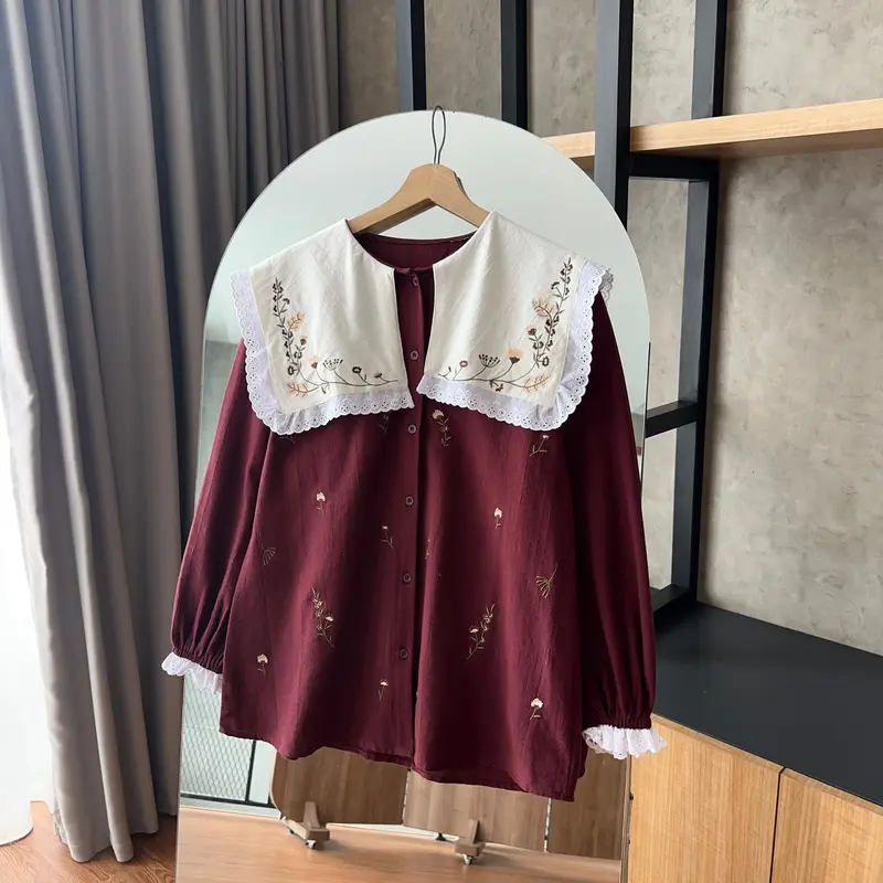 By.HANA 512 | Kemeja Polos Collar Bordir 0