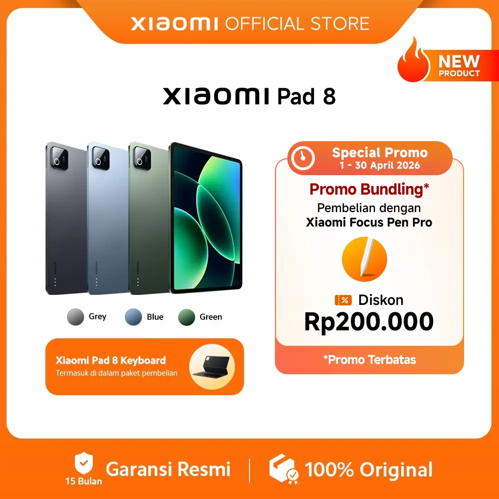 Xiaomi Pad 8 (8/256GB) | Tablet Android | Chipset Snapdragon 8s Gen 4 Mobile Platform | Pengalaman produktivitas dengan WPS PC-Level | Baterai 9.200mAh dengan 45W HyperCharge  [Xiaomi Official Store]