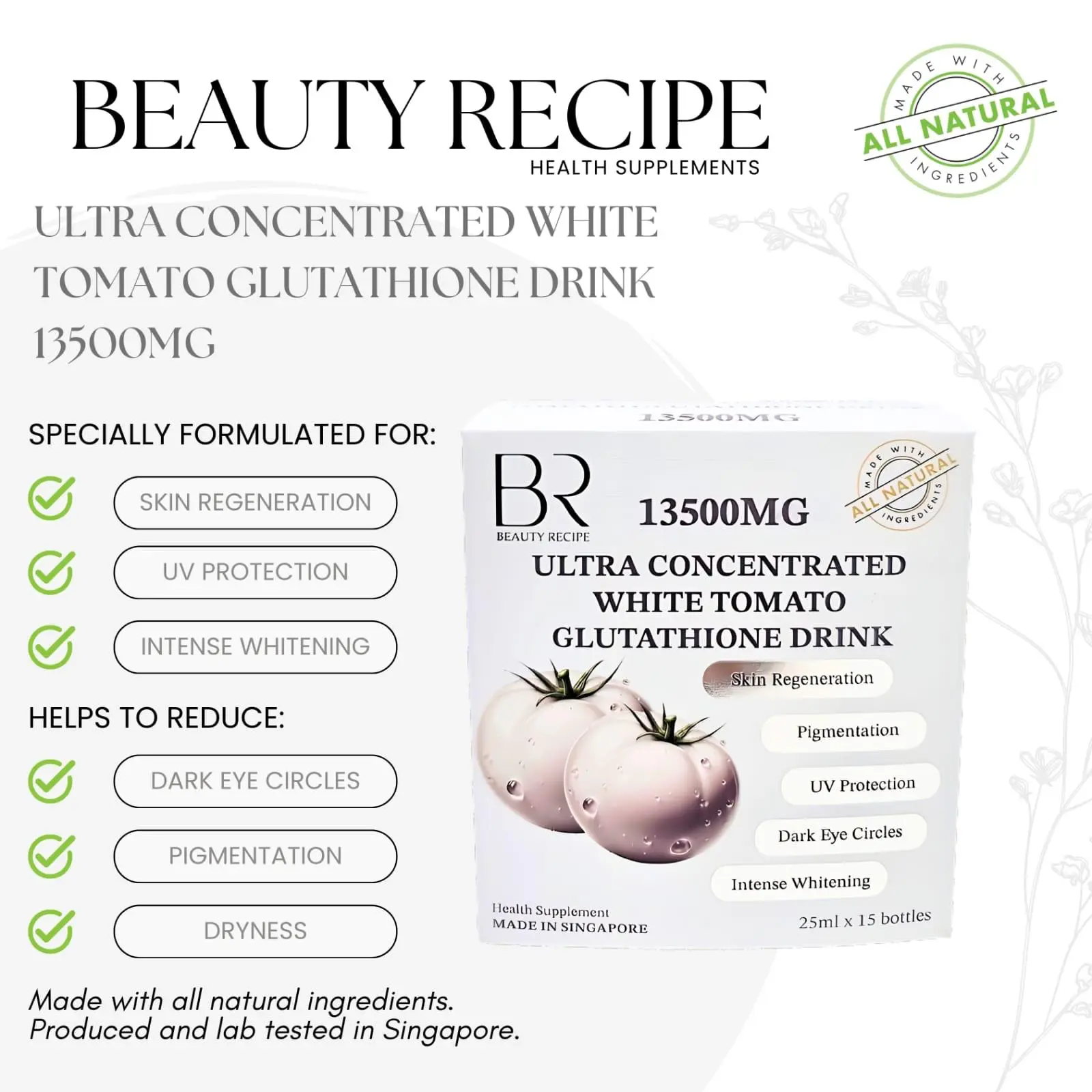 glutathione white tomato vividraw White Tomato Glutathione Radiance Ampoule