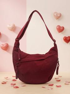 Bolso bandolera de nylon con diseño de media luna para mujeres y hombres, ligero e impermeable, estilo hobo tipo tote, de múltiples bolsillos, bolso de viaje, de pana retro, holgado tipo “dumpling”