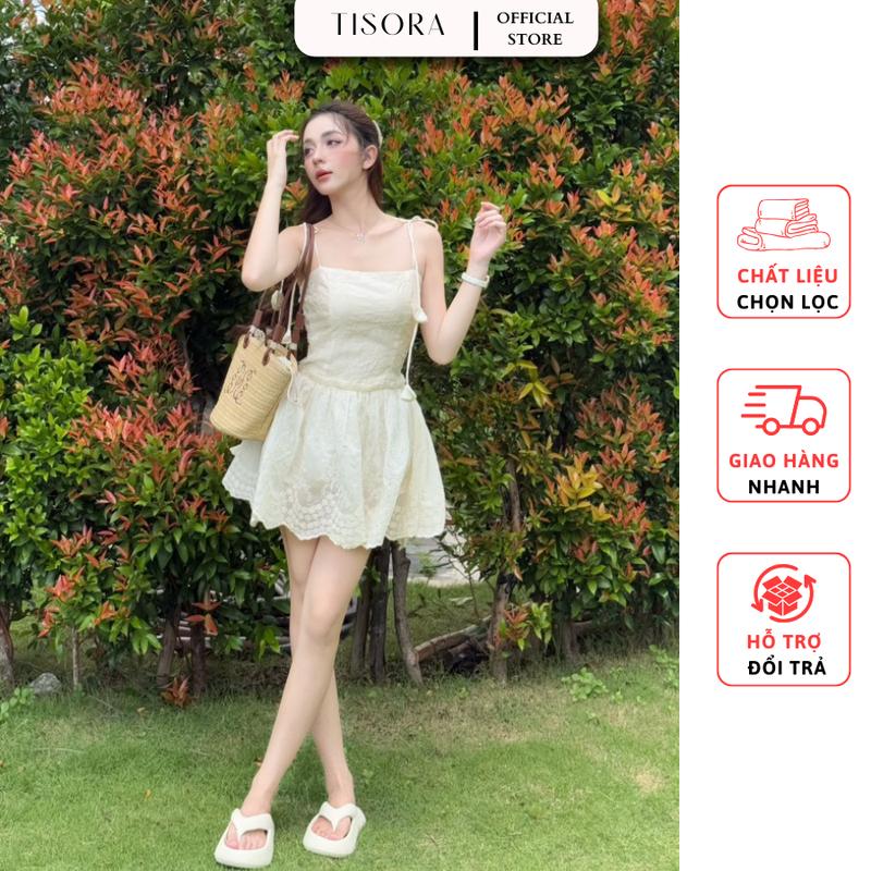 Đầm 2 dây cup ngực dáng xòe có lót quần đi tiệc, du lịch, dạo phố - TISORA