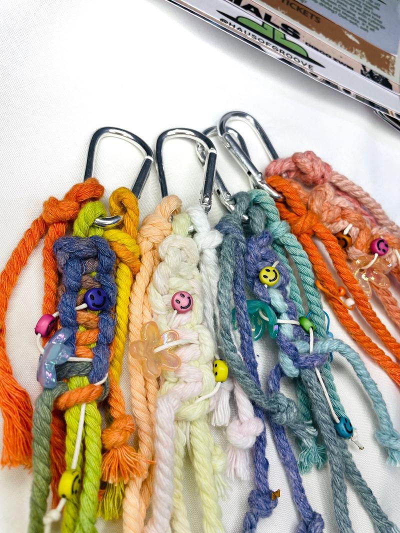 Product Introduction of BAG CHARM MACRAME/GANTUNGAN MACRAME/GANTUNGAN TALI RAINBOW /GANTUNGAN MACRAME aksesoris tas aesthetic y2k jibbitz bocyn jellycat charms ransel 1