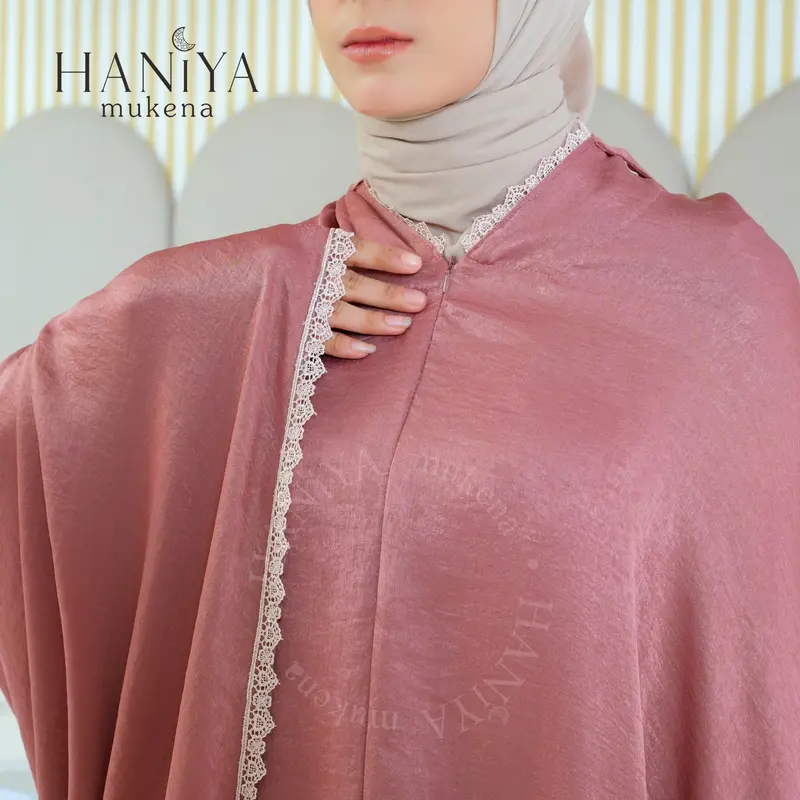 Haniya Mukena - Shafiy Series 2in1 Traveling Santorini Silk Adem Lembut Seserahan Jumbo Dewasa 5