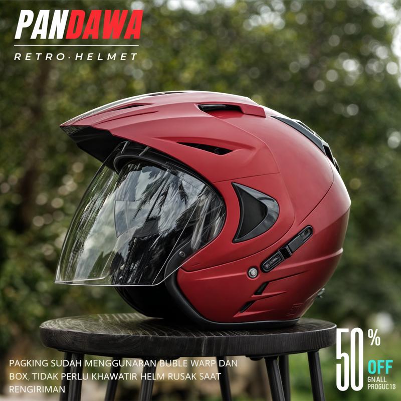 Helm INK JP8 Half Face Helmet Double Visor Motorcycle SNI - Iceblue 5