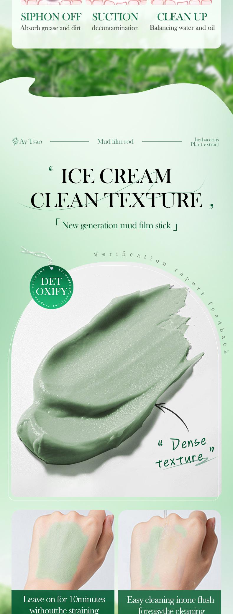 Product Introduction of Mugwort6.6 CountdownAcne Clay Mask Stick Green Mask Stick DeepCleansing Equipped Salicylic Acid Balance OilSkincare 40G Free Shipping】 SAS 2