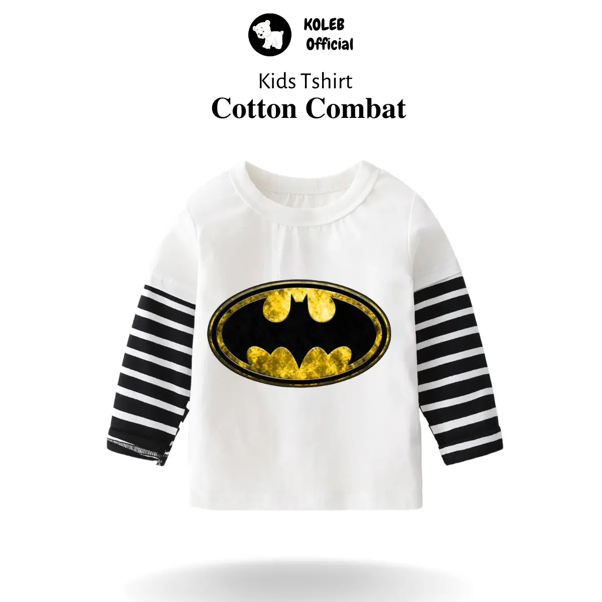 Kaos anak laki 1 s/d 12 tahun - With Batman black and white Katun Cotton Laki-Laki