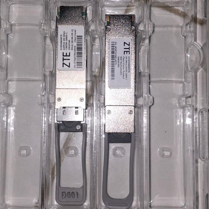Power Shop ZTE QSFP28 100G 1310NM  80KM ZR4 LC Duplex Singlemode Konektor Jaringan Jarak Jauh Wavele