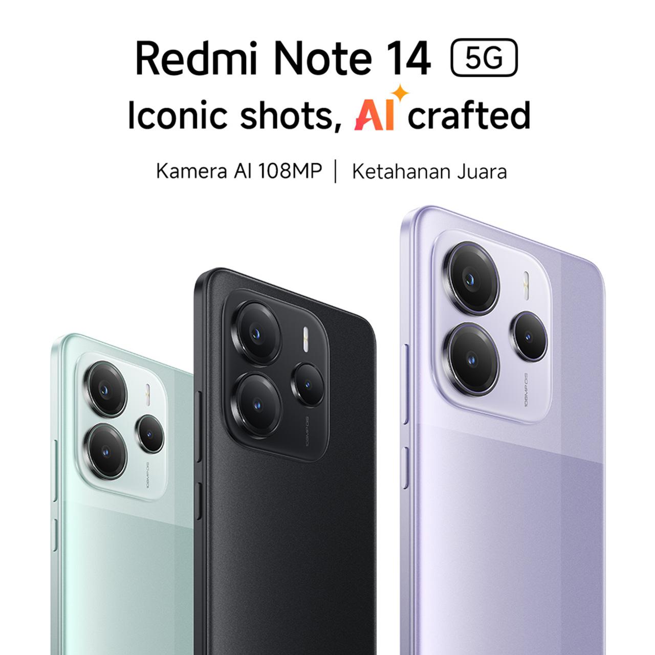 Xiaomi Redmi Note 14 5G | 108MP AI camera system with OIS | MediaTek Dimensity 7025-Ultra | Corning Gorilla Glass 5 | IP64 dust and water-resistant [Official Store]