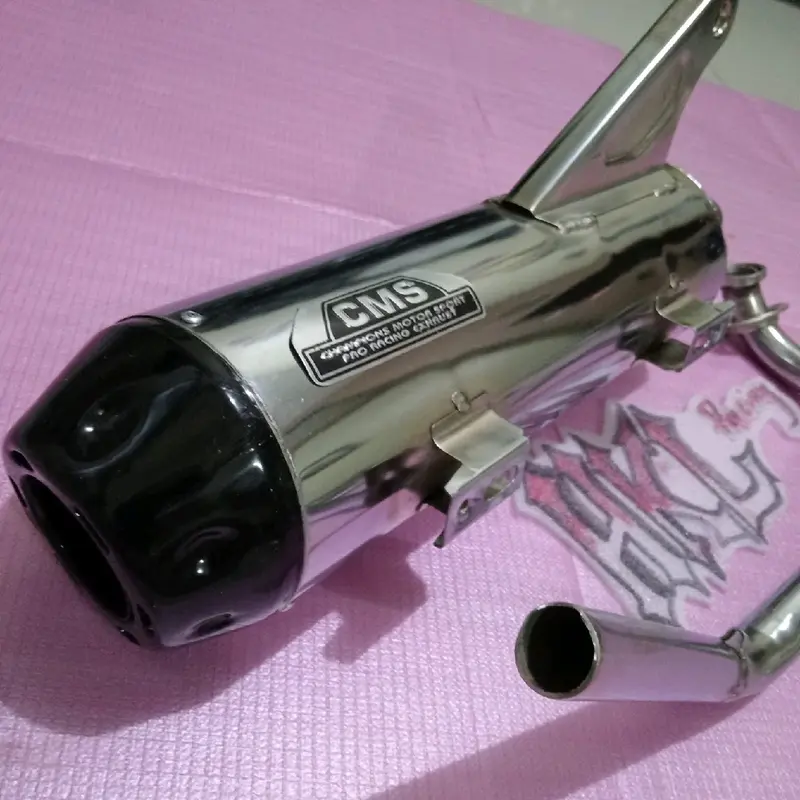 Knalpot Cms bobokan crome Mio m3,Mio soul karbu, Mio sporty, Mio Smile,Mio soul gt,Mio J,Mio m3,Mio z/s,Gear,fino, Xeon, X-Ride,Nouvo Motor 0