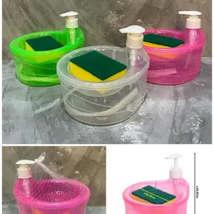 [1 Pcs] Tempat Dispenser Sabun Cuci piring 2 in 1 Pump Botol Cuci Piring Bulat 1000 ml