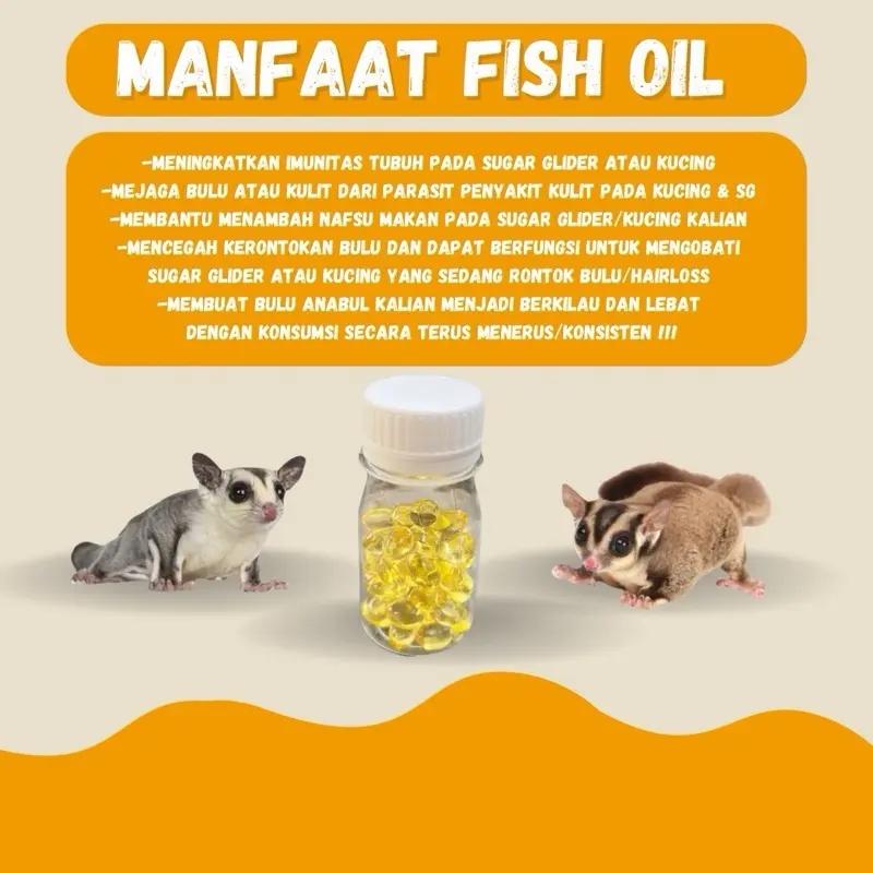 MINYAK IKAN 50 BUTIR SUGAR GLIDER KUCING VITAMIN SUGAR GLIDER VITAMIN KUCING VITAMIN ANJING MINYAK IKAN KUCING MINYAK IKANSUGAR GLIDER FISH OIL SALMON OIL FISHOIL SUGAR GLIDER FISH OIL ANJING FISH OIL KUCING SALMON OIL SUGAR GLIDER SALMON OIL KUCING 1